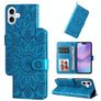 Mobigear Sunflower iPhone 17 Hülle Klapphülle Geldbörse - Blau