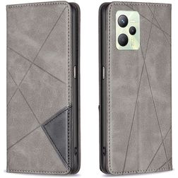 Mobigear Rhombus Slim Realme C35 Hülle Klapphülle - Grau