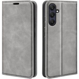 Mobigear Retro Slim Samsung Galaxy A26 Hülle Klapphülle Geldbörse - Grau