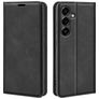 Mobigear Retro Slim Samsung Galaxy S25 FE Hülle Klapphülle Geldbörse - Schwarz