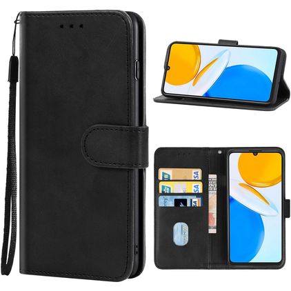 Mobigear Wallet HONOR X7 Hülle Klapphülle Geldbörse - Schwarz
