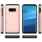 Mobigear Card Samsung Galaxy S10e Hülle Hardcase Backcover Stoßfest mit Kartenhalter - Roségold