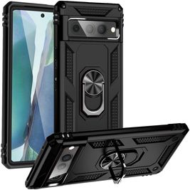 Mobigear Armor Ring Google Pixel 7 Pro Hülle Hardcase Backcover Stoßfest mit Ringhalter - Schwarz