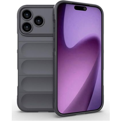 Mobigear Bumpy iPhone 18 Pro Max Hülle Flexibles TPU Backcover - Dark Grey
