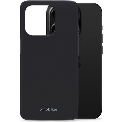 Mobilize Rubber Gelly iPhone 16 Pro TPU (flexibel) Backcover - Schwarz