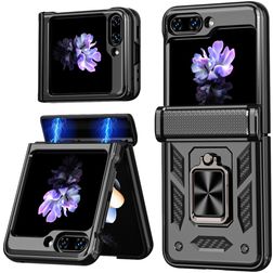 Mobigear Armor ring Samsung Galaxy Z Flip 7 FE Hülle Hardcase Backcover Stoßfest mit Ringhalter - Schwarz