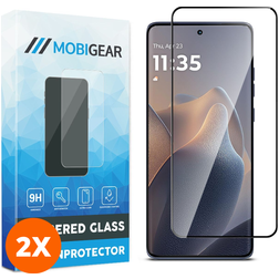 Mobigear Premium Motorola Edge 60 Fusion Panzerglas Gehärtetes Glas Displayschutz - Hüllenfreundlich - Schwarz (2er Pack)