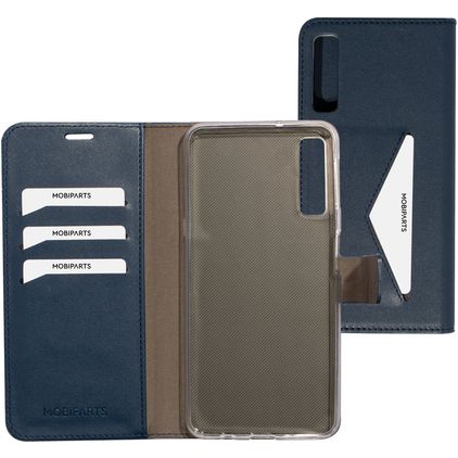 Mobiparts Classic Wallet Samsung Galaxy A7 (2018) Hülle Klapphülle Geldbörse - Blau
