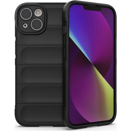 Mobigear Bumpy iPhone 14 Hülle Flexibles TPU Backcover - Schwarz