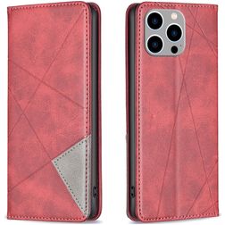Mobigear Rhombus Slim iPhone 15 Pro Max Hülle Klapphülle - Rot