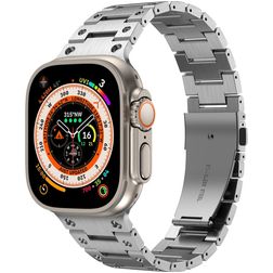Mobigear Amsterdam Edelstahl Apple Watch Armband Faltschließe - 49/46/45/44 mm - Silber