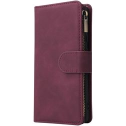 Mobigear Zipper Samsung Galaxy A41 Klapphülle Portemonnaie - Rot