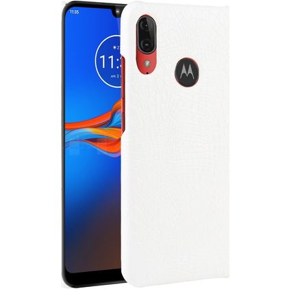 Mobigear Croco Motorola Moto E6 Plus Hülle Backcover - Weiß