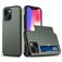 Mobigear Card iPhone 15 Plus Hülle Hardcase Backcover Stoßfest mit Kartenhalter - Armeegrün