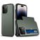 Mobigear Card iPhone 15 Pro Hülle Hardcase Backcover Stoßfest mit Kartenhalter - Armeegrün