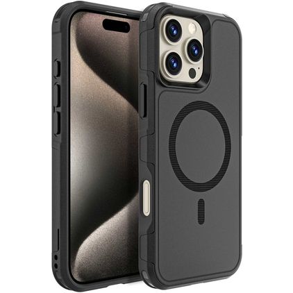 Mobigear Traveller iPhone 16 Pro Max MagSafe Hülle Hardcase Backcover Stoßfest - Schwarz