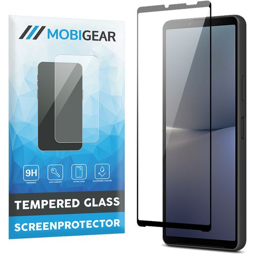 Mobigear Premium Sony Xperia 10 V Panzerglas Gehärtetes Glas Displayschutz - Hüllenfreundlich - Schwarz