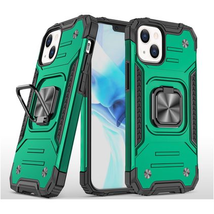 Mobigear Armor Ring iPhone 13 Pro Max Hardcase Backcover Shockproof mit Ringhalter - Grün