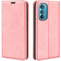 Mobigear Retro Slim Motorola Edge 30 Klapphülle Portemonnaie - Pink