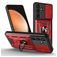 Mobigear Armor Ring Cam Slide Samsung Galaxy S26 FE Hardcase Backcover Shockproof mit Ringhalter und Kamera-Slider - Rot