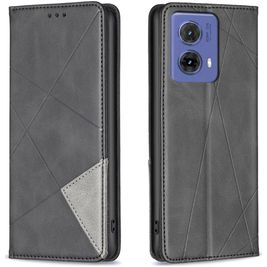 Mobigear Rhombus Slim Motorola Moto G85 Hülle Klapphülle - Schwarz