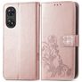 Mobigear Clover OPPO Reno 8T 4G Hülle Klapphülle Geldbörse - Roségold