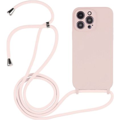 Mobigear Lanyard iPhone 14 Pro Silikon Handykette - Sand Pink