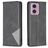 Mobigear Rhombus Slim Motorola Moto G04 Hülle Klapphülle - Schwarz
