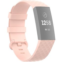 Mobigear Cross Silikon Fitbit Charge 4 Armband Dornschließe - Pink