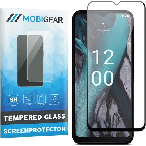 Mobigear Premium Nokia C22 Panzerglas Gehärtetes Glas Displayschutz - Hüllenfreundlich - Schwarz