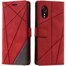 Mobigear Rhombus Samsung Galaxy Xcover 7 Hülle Klapphülle Geldbörse - Rot