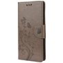 Mobigear Flowers Samsung Galaxy A33 Hülle Klapphülle Geldbörse - Grau