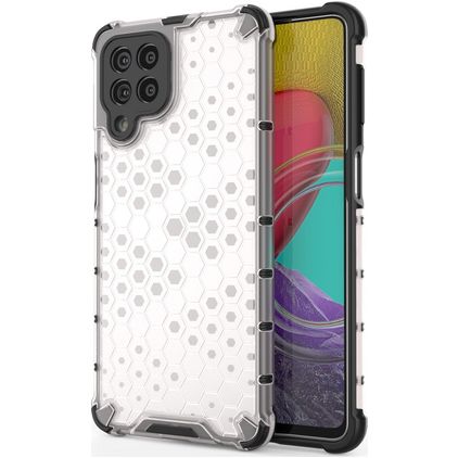 Mobigear Honeycomb Samsung Galaxy M53 Hardcase Backcover Shockproof - Weiß