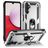 Mobigear Armor Ring Samsung Galaxy A14 Hülle Hardcase Backcover Stoßfest mit Ringhalter - Silber
