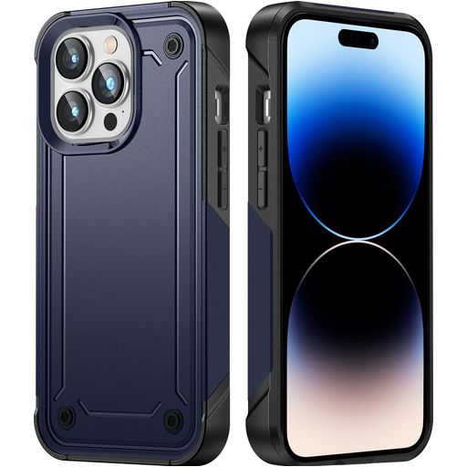 Mobigear Slim Armor iPhone 14 Pro Hülle Hardcase Backcover Stoßfest - Blau