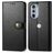 Mobigear Snap Button Motorola Edge 30 Pro Hülle Klapphülle Geldbörse - Schwarz