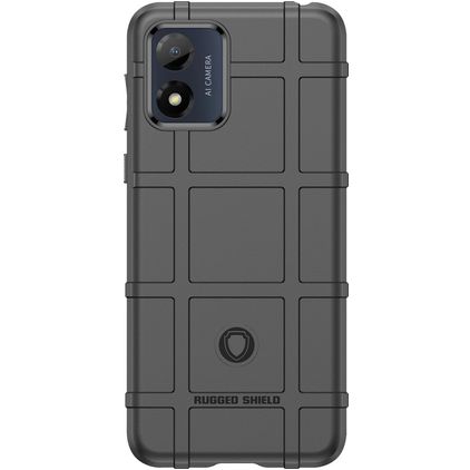 Mobigear Rugged Shield Motorola Moto E13 Hülle Flexibles TPU Backcover Stoßfest - Schwarz