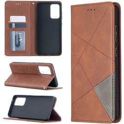 Mobigear Rhombus Slim Samsung Galaxy A52s 5G Hülle Klapphülle - Braun
