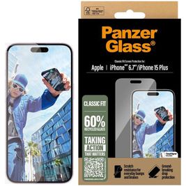 PanzerGlass Classic Fit iPhone 16 Plus Gehärtetes Glas Displayschutz - Hüllenfreundlich