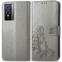 Mobigear Clover Vivo Y76 Hülle Klapphülle Geldbörse - Grau