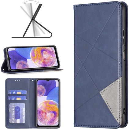 Mobigear Rhombus Slim Samsung Galaxy A23 Hülle Klapphülle - Blau