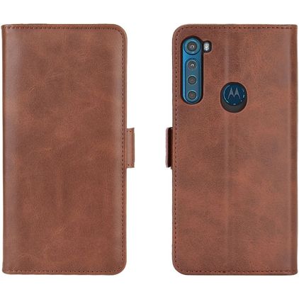 Mobigear Slim Magnet Motorola One Fusion Plus Hülle Klapphülle Geldbörse - Braun