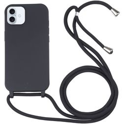 Mobigear Lanyard iPhone 16 Silikon Handykette - Schwarz