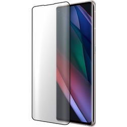 Mobiparts Curved OPPO Find X3 Neo Panzerglas Gehärtetes Glas Displayschutz - Hüllenfreundlich - Schwarz