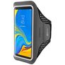 Mobiparts Comfort Fit Handyhalterung Joggen Samsung Galaxy A7 (2018) Sporthülle Neopren Sportarmband - Schwarz