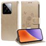 Mobigear Flowers Xiaomi 15 Hülle Klapphülle Geldbörse - Gold