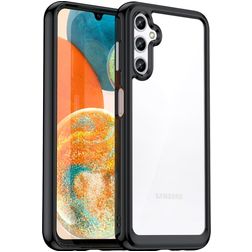 Mobigear Crystal Samsung Galaxy A14 Hülle Hardcase Backcover - Transparent / Schwarz