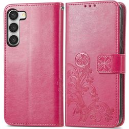 Mobigear Clover Samsung Galaxy A54 Hülle Klapphülle Geldbörse - Magenta