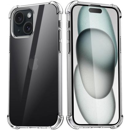 Mobigear Cushion Durchsichtig iPhone 15 Plus Hülle Flexibles TPU Backcover Stoßfest - Transparent
