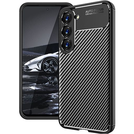 Mobigear Racing Samsung Galaxy S23 Hülle Flexibles TPU Backcover - Schwarz